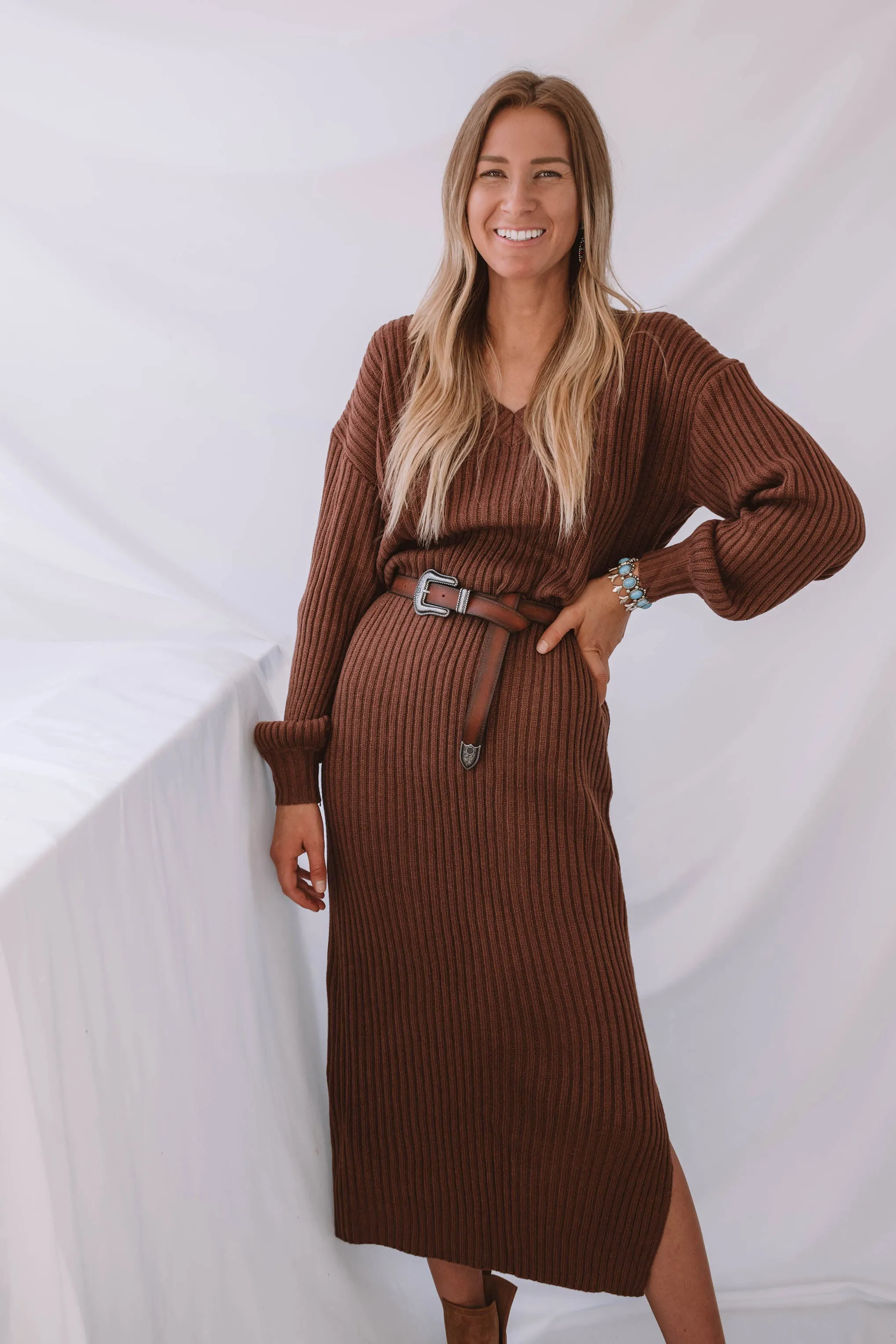 Gardiner V Neck Sweater Dress