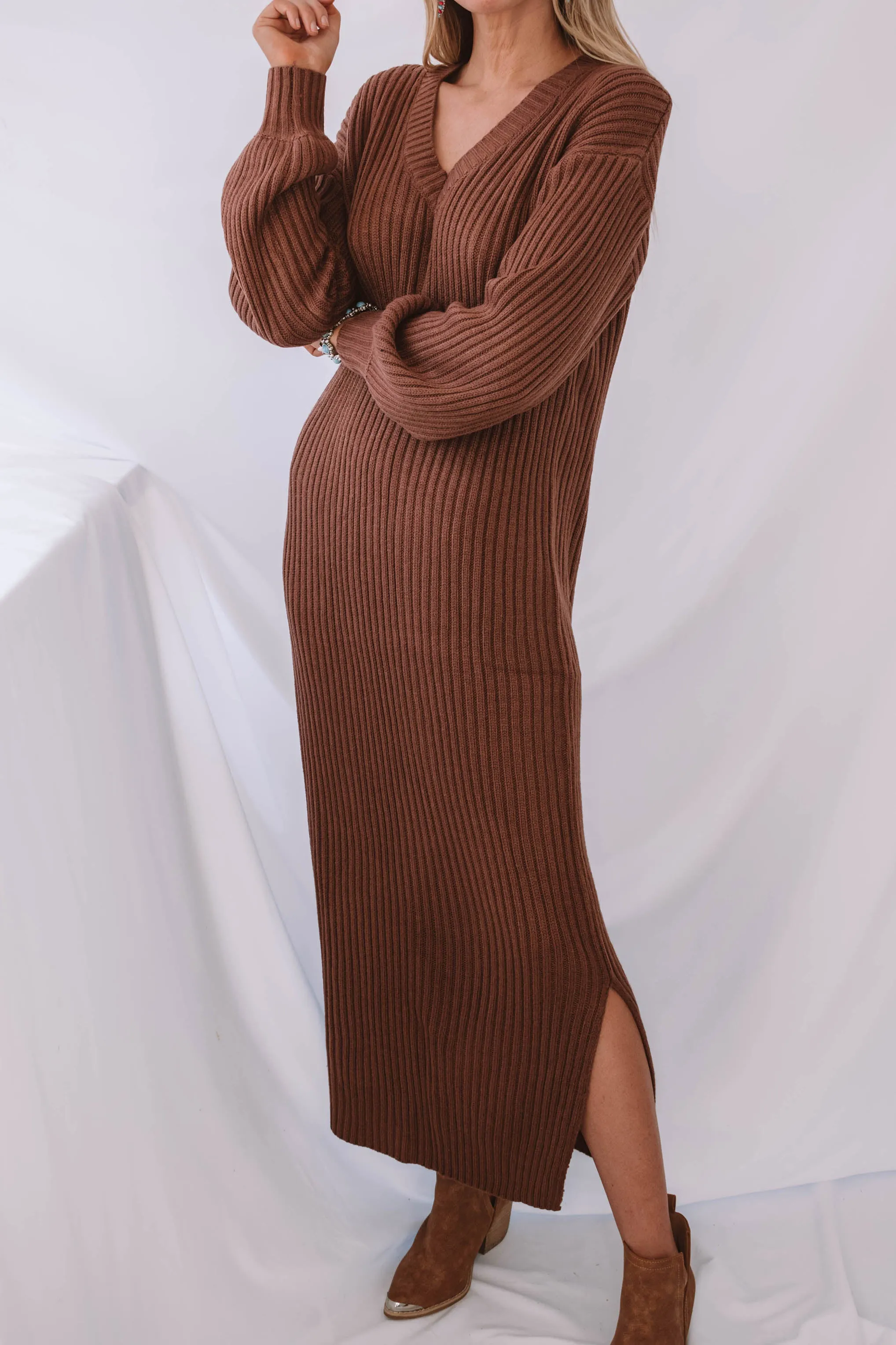Gardiner V Neck Sweater Dress