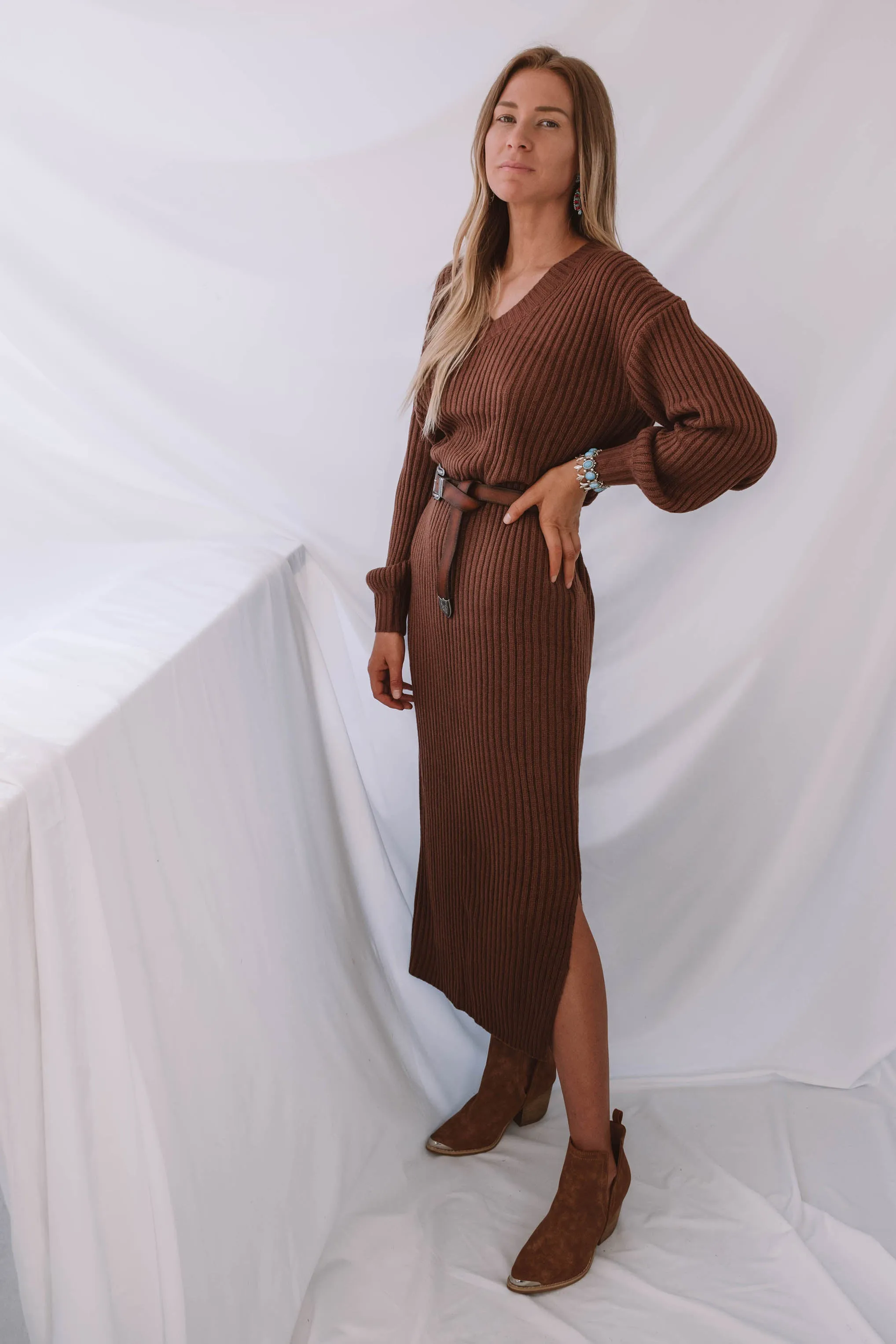 Gardiner V Neck Sweater Dress