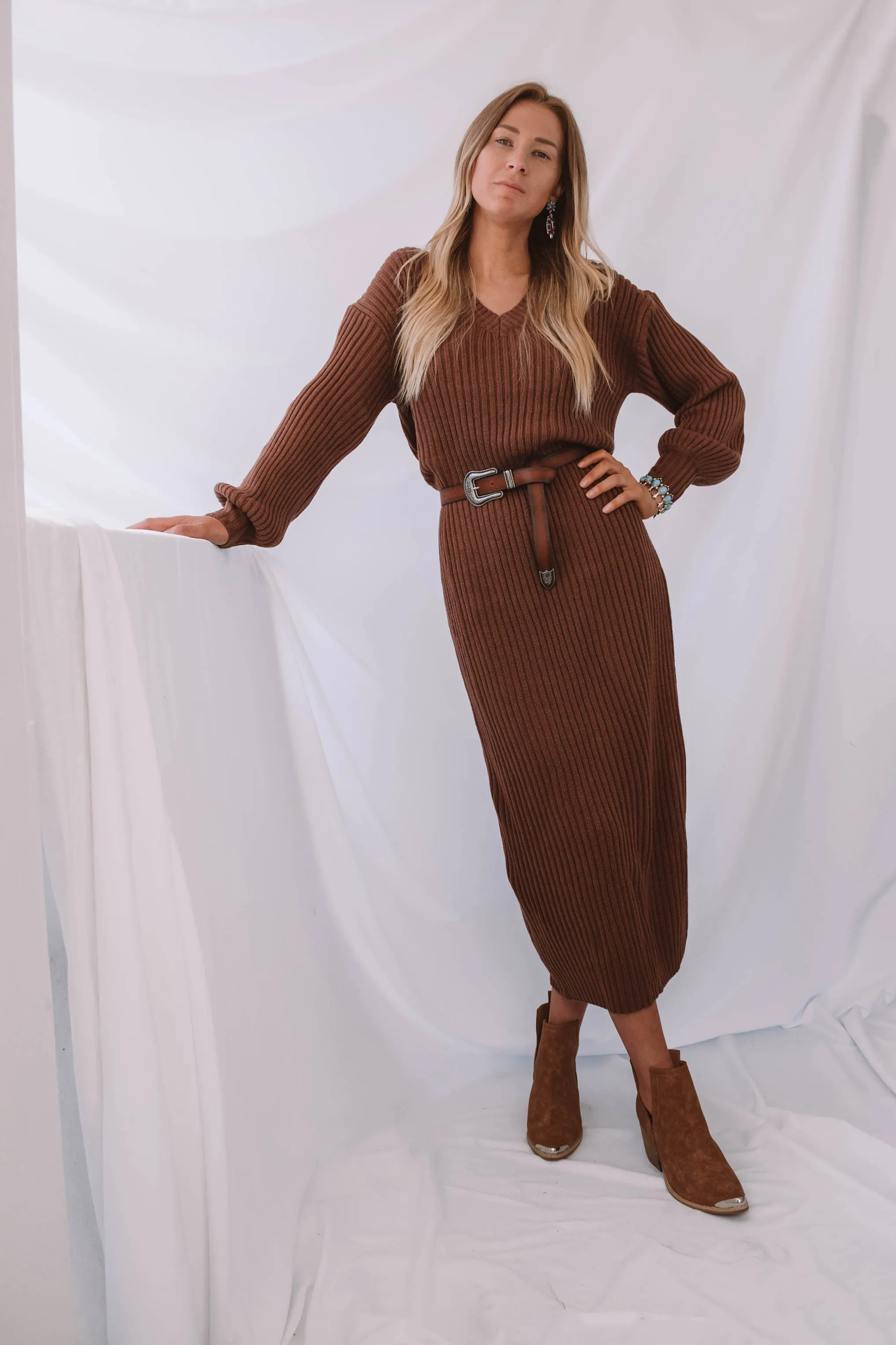 Gardiner V Neck Sweater Dress
