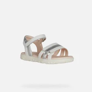 GEOX SANDAL GIRLS SILVER JS HAITI