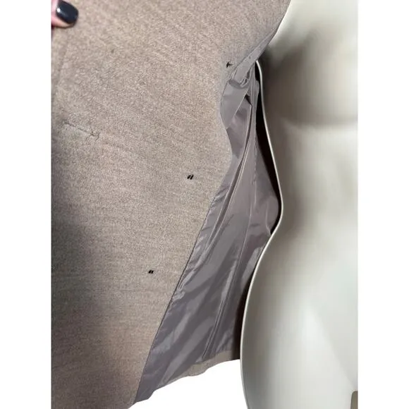 H &amp; M Womens Double Breasted Funnel Neck Peacoat Tan Size 2