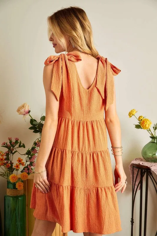 Hazel Blues® |  ADORA V-Neck Tie Shoulder Dress