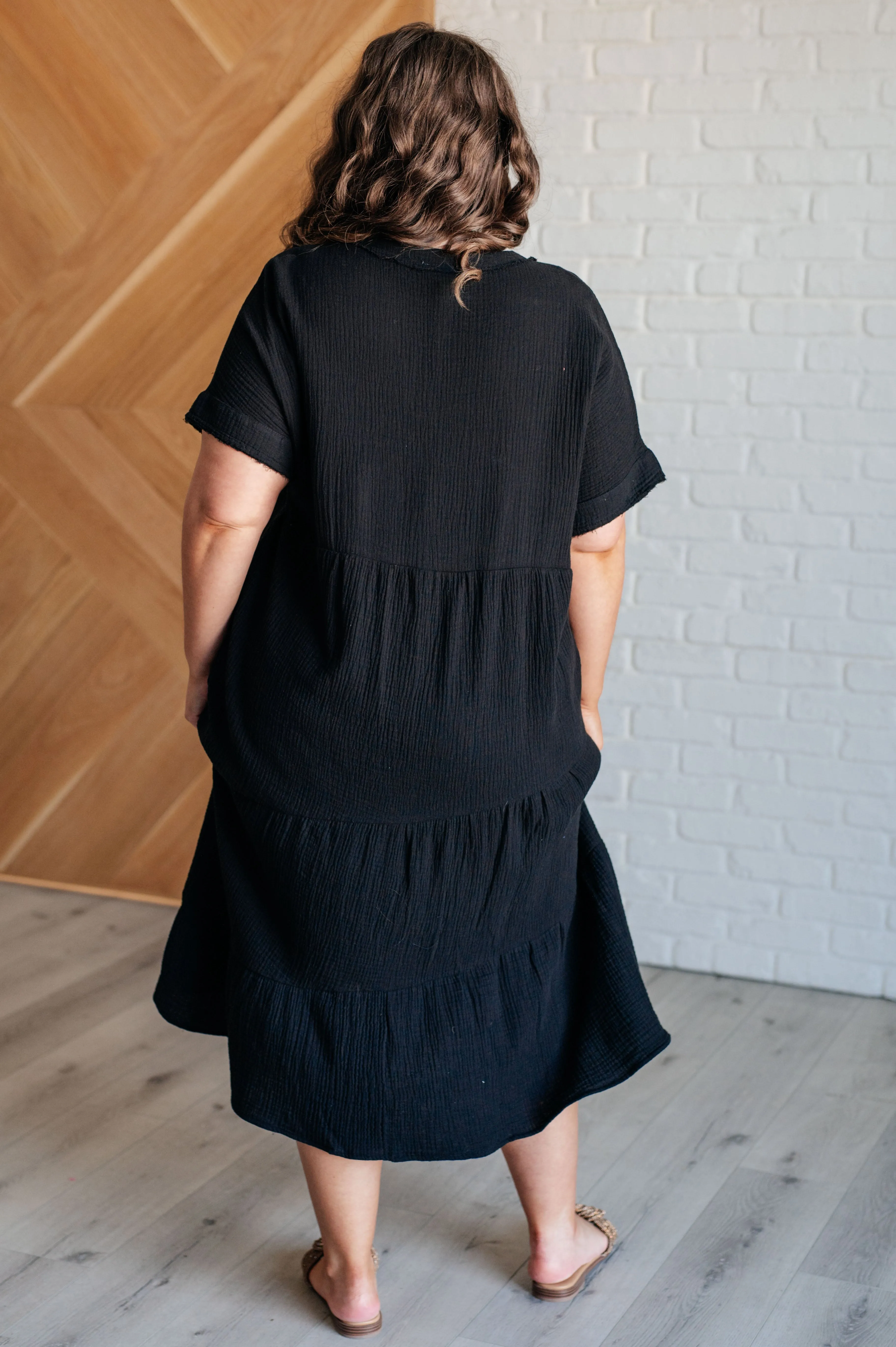 Hazel Blues® |  Always Learning Dolman Sleeve Dress in Black
