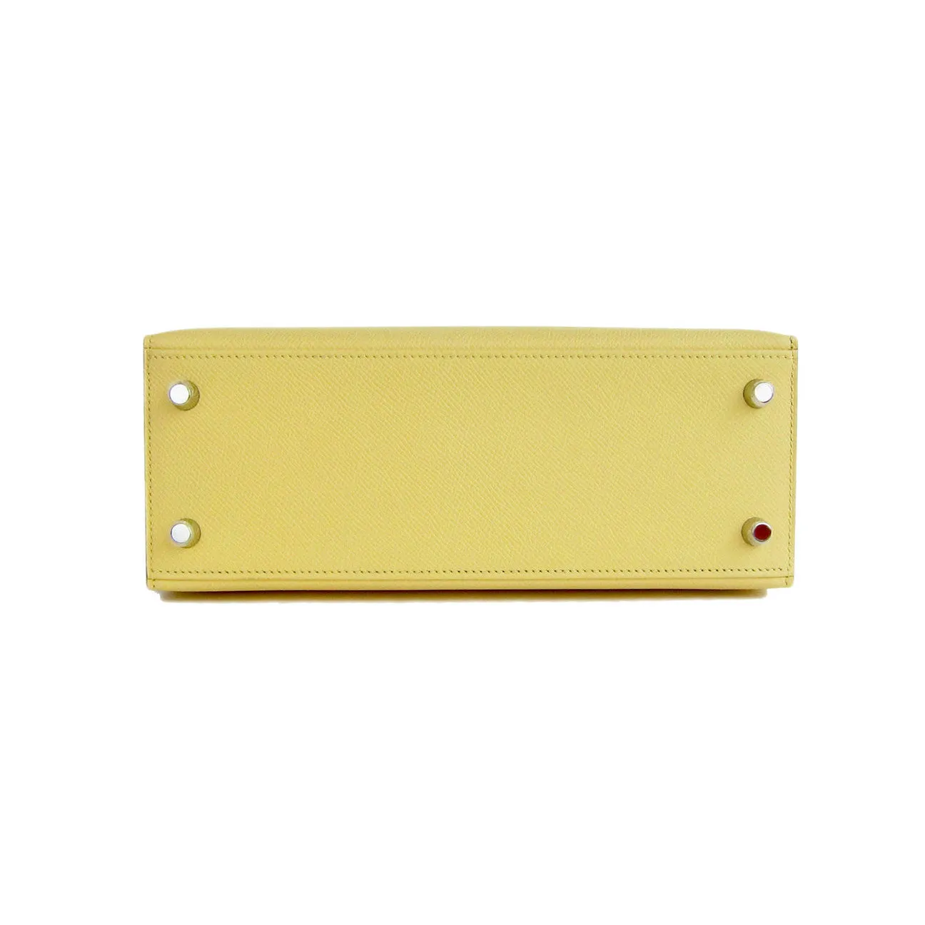 Hermes 25cm Jaune Poussin Sellier Epsom Kelly Palladium Jewel
