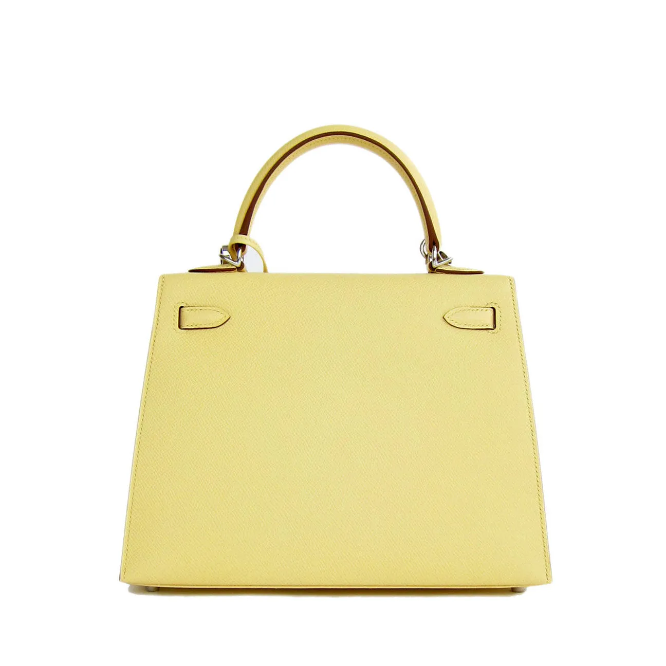 Hermes 25cm Jaune Poussin Sellier Epsom Kelly Palladium Jewel