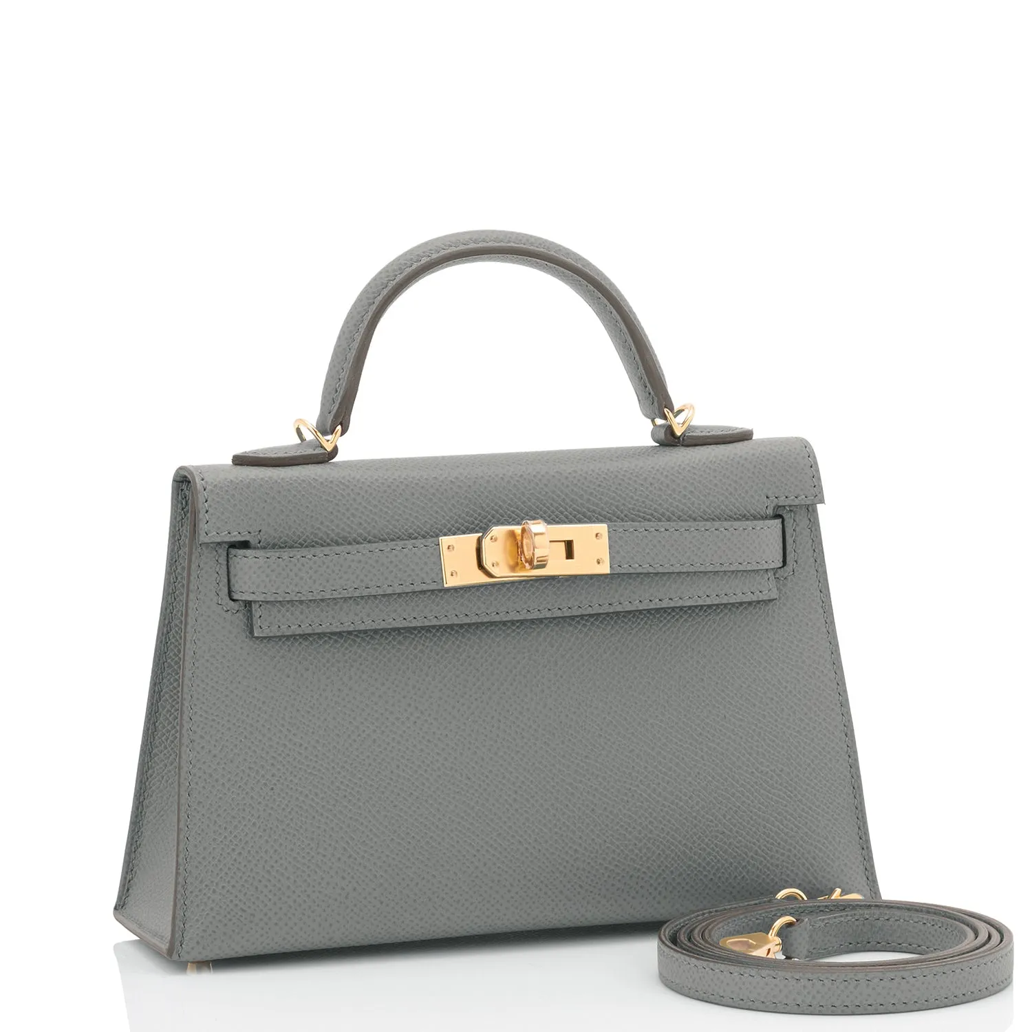 Hermes Vert Amande Mini Kelly 20cm Epsom, Z Stamp, 2021
