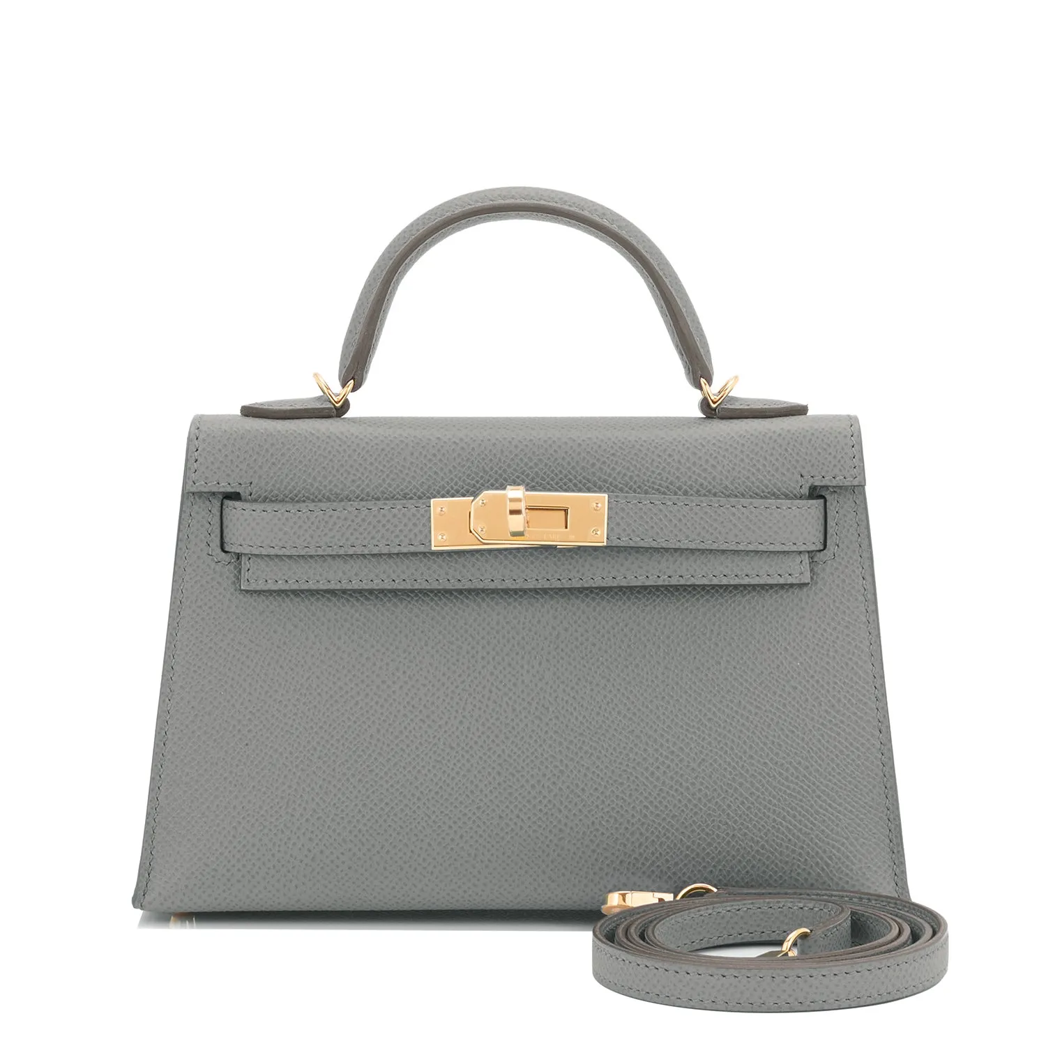 Hermes Vert Amande Mini Kelly 20cm Epsom, Z Stamp, 2021