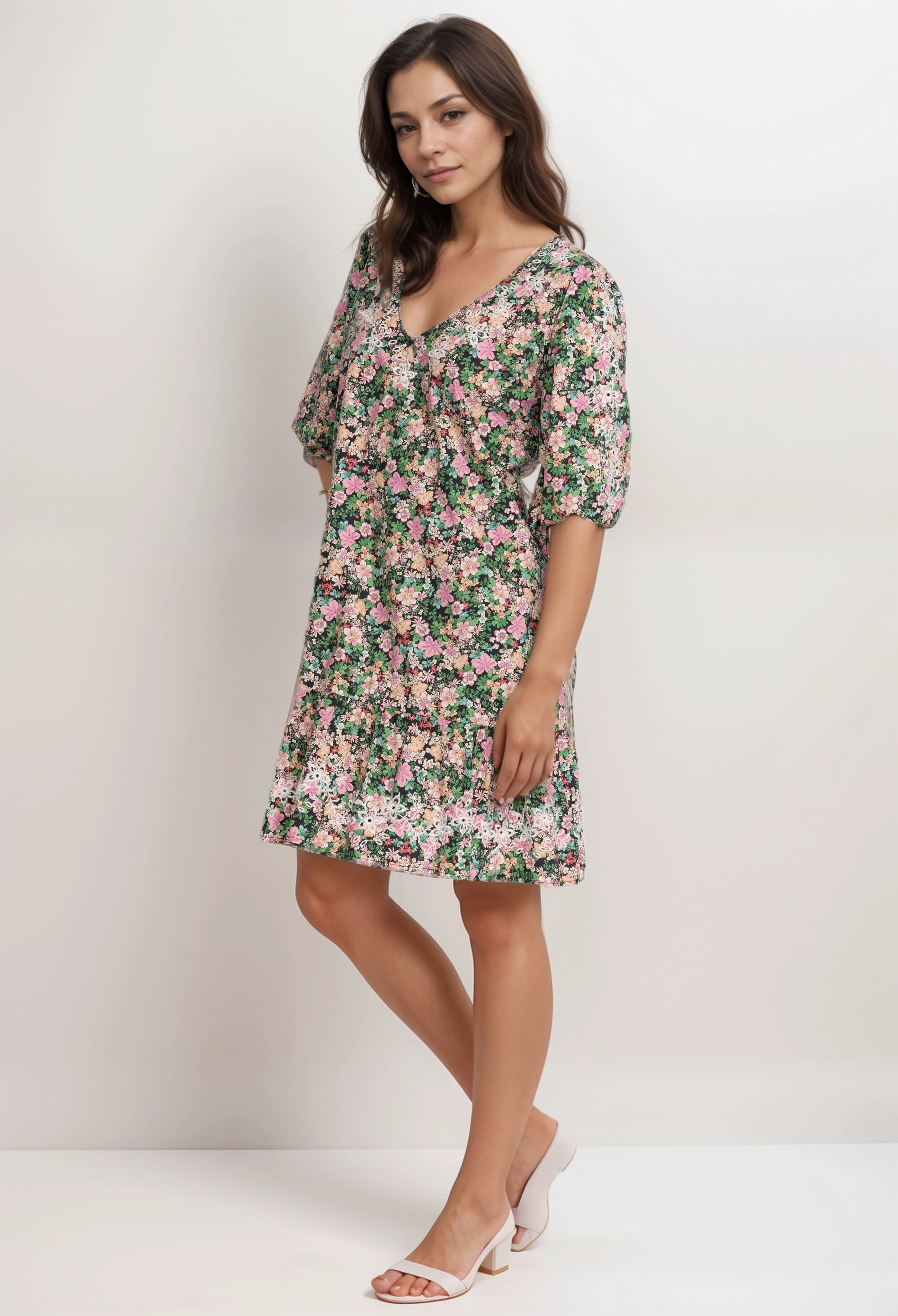 Johnny Was Jade Rebekah Poplin Mini Dress L39223 Boho Chic