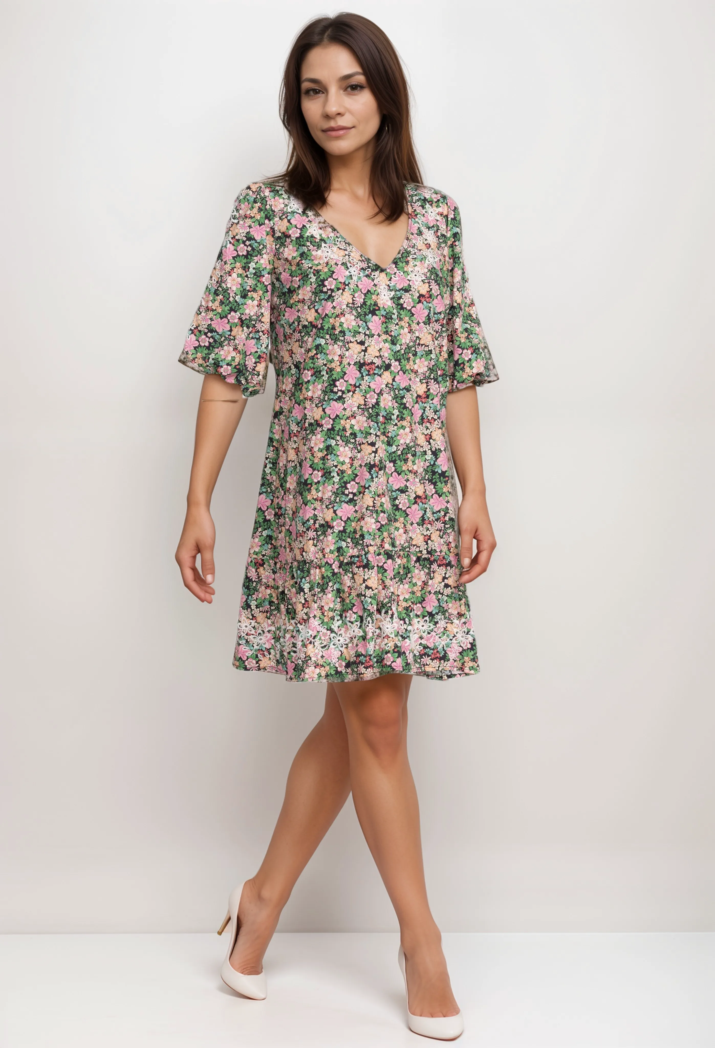 Johnny Was Jade Rebekah Poplin Mini Dress L39223 Boho Chic