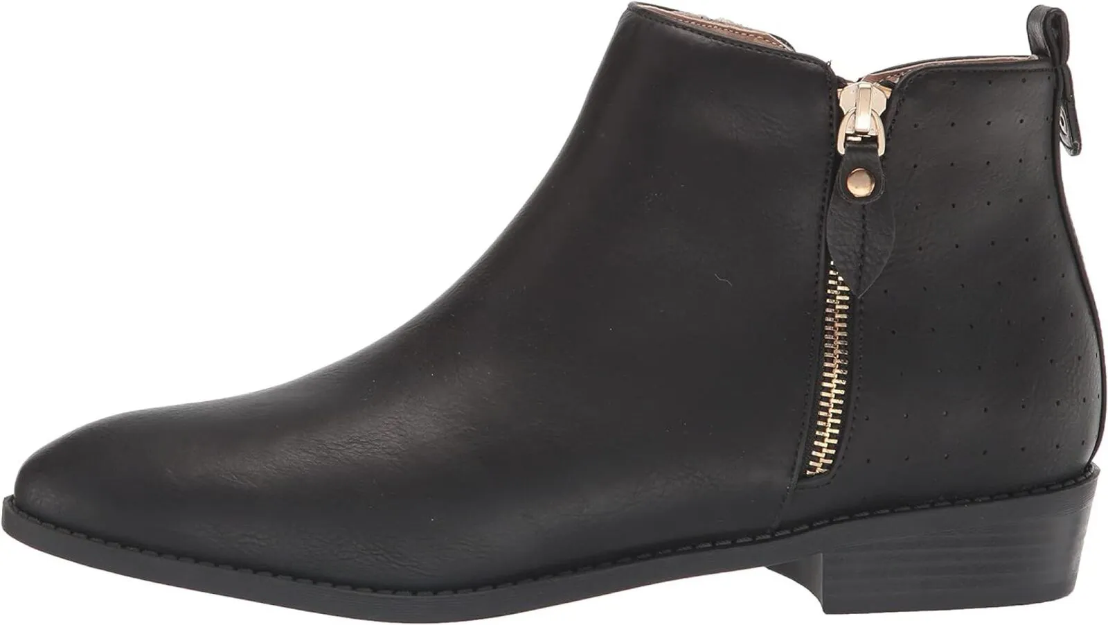 Journee Collection Womens Low Block Heel Ellis Bootie ELLIS-BOOTIE Black 7M