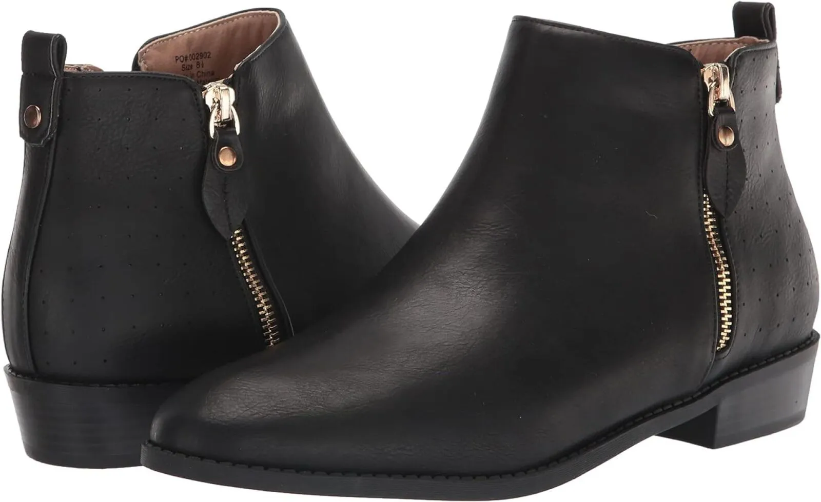 Journee Collection Womens Low Block Heel Ellis Bootie ELLIS-BOOTIE Black 7M