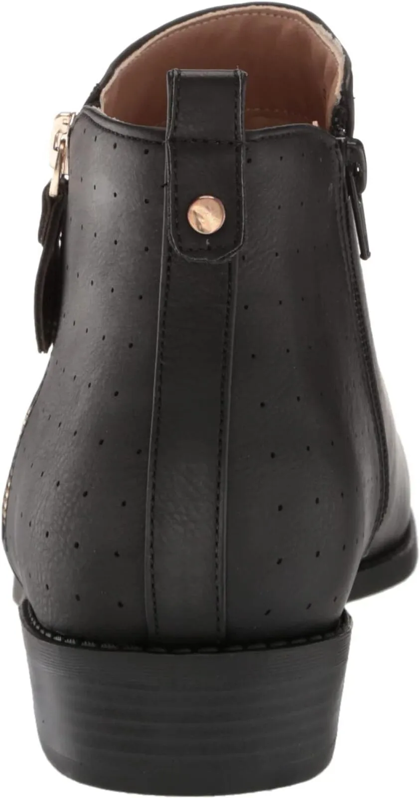 Journee Collection Womens Low Block Heel Ellis Bootie ELLIS-BOOTIE Black 7M