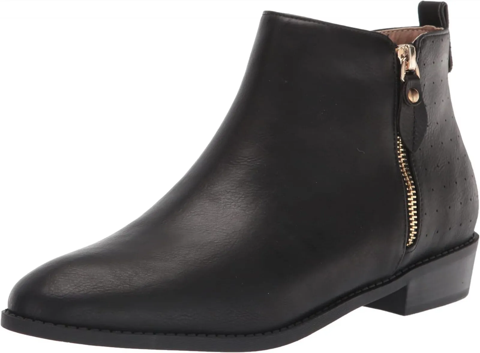 Journee Collection Womens Low Block Heel Ellis Bootie ELLIS-BOOTIE Black 7M