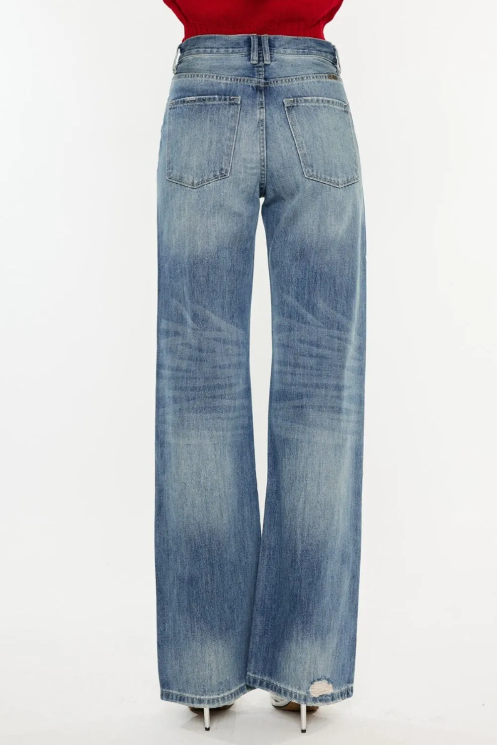Kancan Distressed High Waist Bootcut Jeans ONLINE EXCLUSIVE