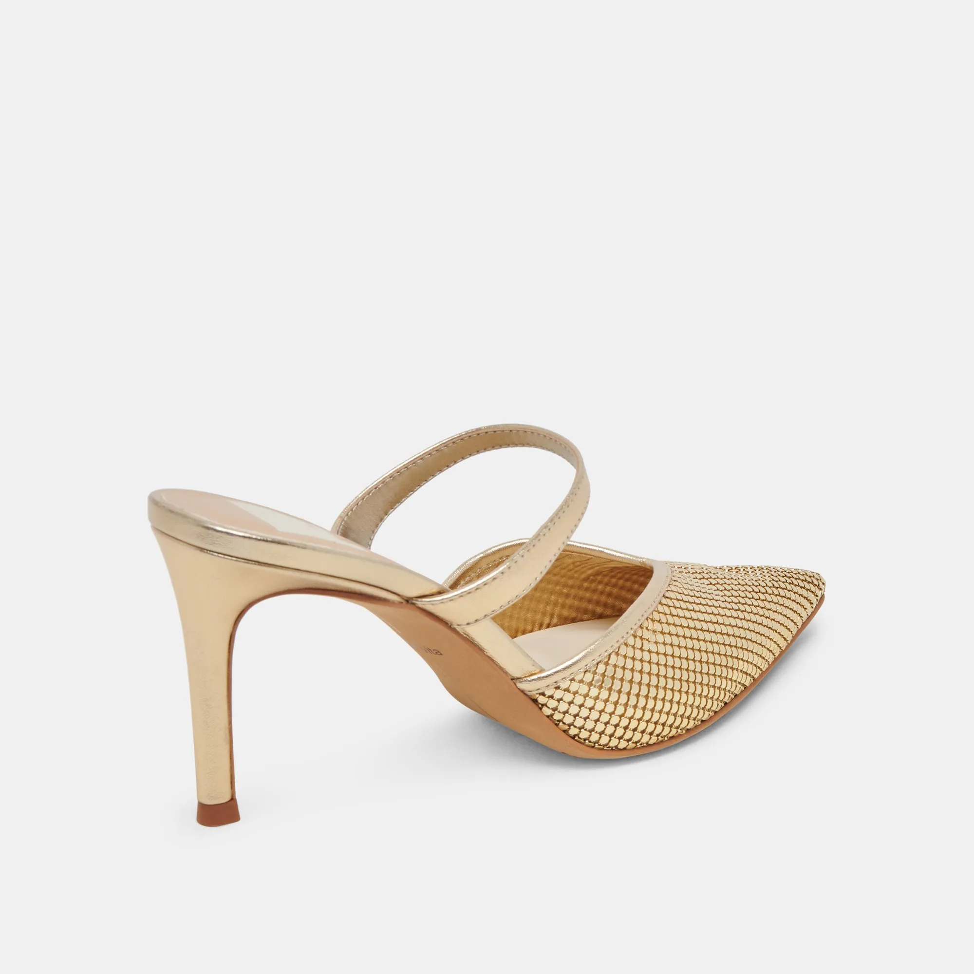 KANIKA MESH HEELS GOLD METALLIC MESH