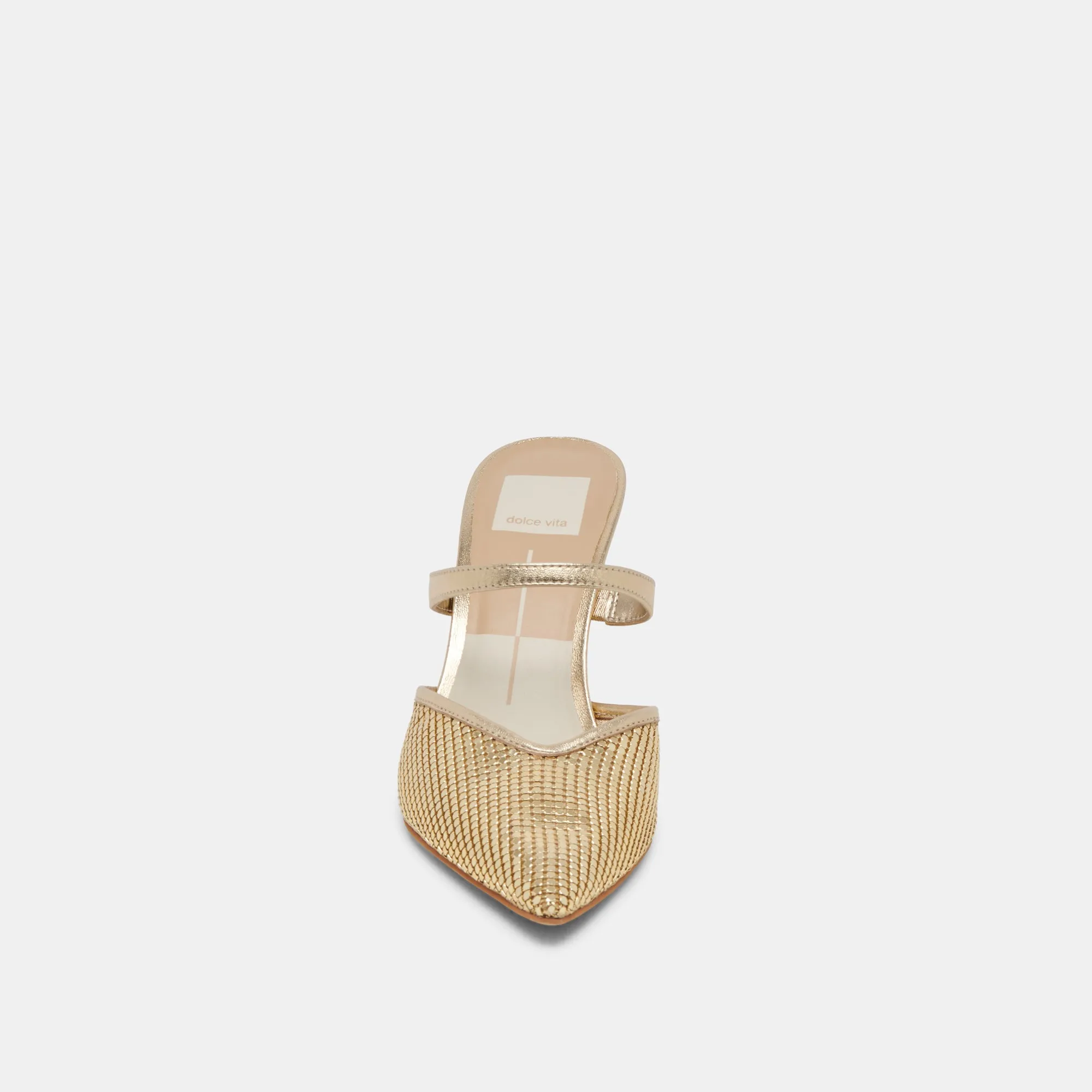 KANIKA MESH HEELS GOLD METALLIC MESH