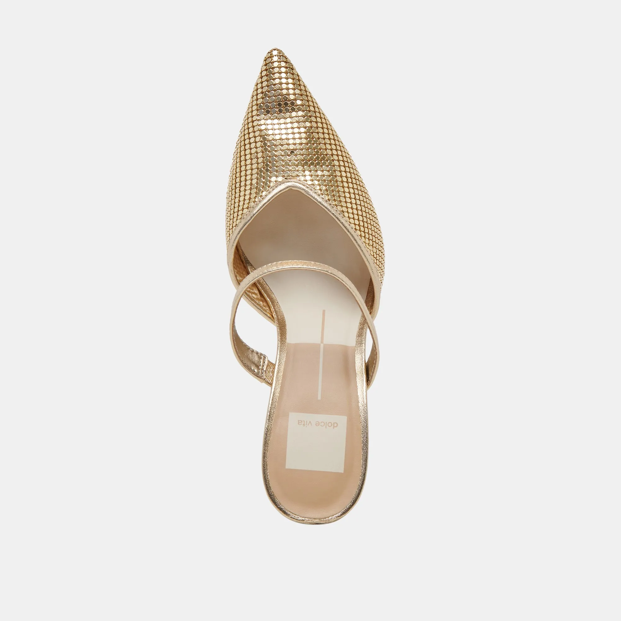 KANIKA MESH HEELS GOLD METALLIC MESH