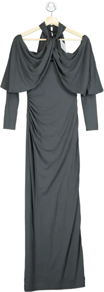 Karen Millen Grey Draped Maxi Dress UK XS