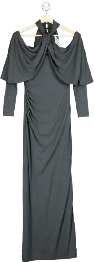 Karen Millen Grey Draped Maxi Dress UK XS