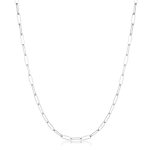 Kaylee 16” Silver Medium Paper Clip Chain Linked Necklace