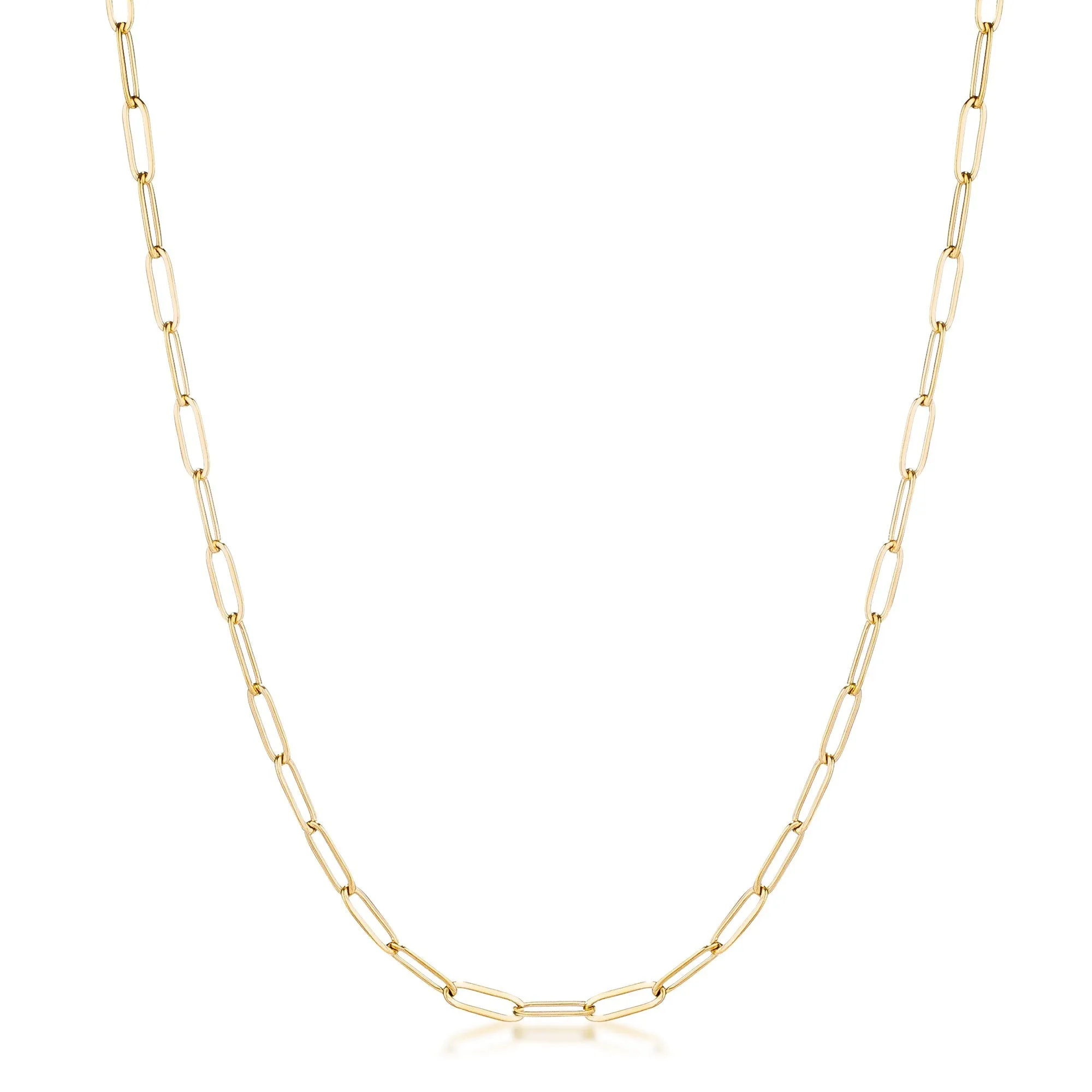 Kaylee 16” Silver Medium Paper Clip Chain Linked Necklace
