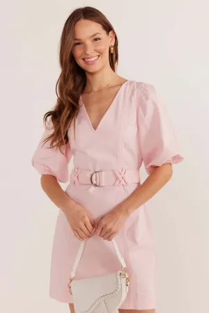 Kiko Drill Mini Dress | Bright Pink
