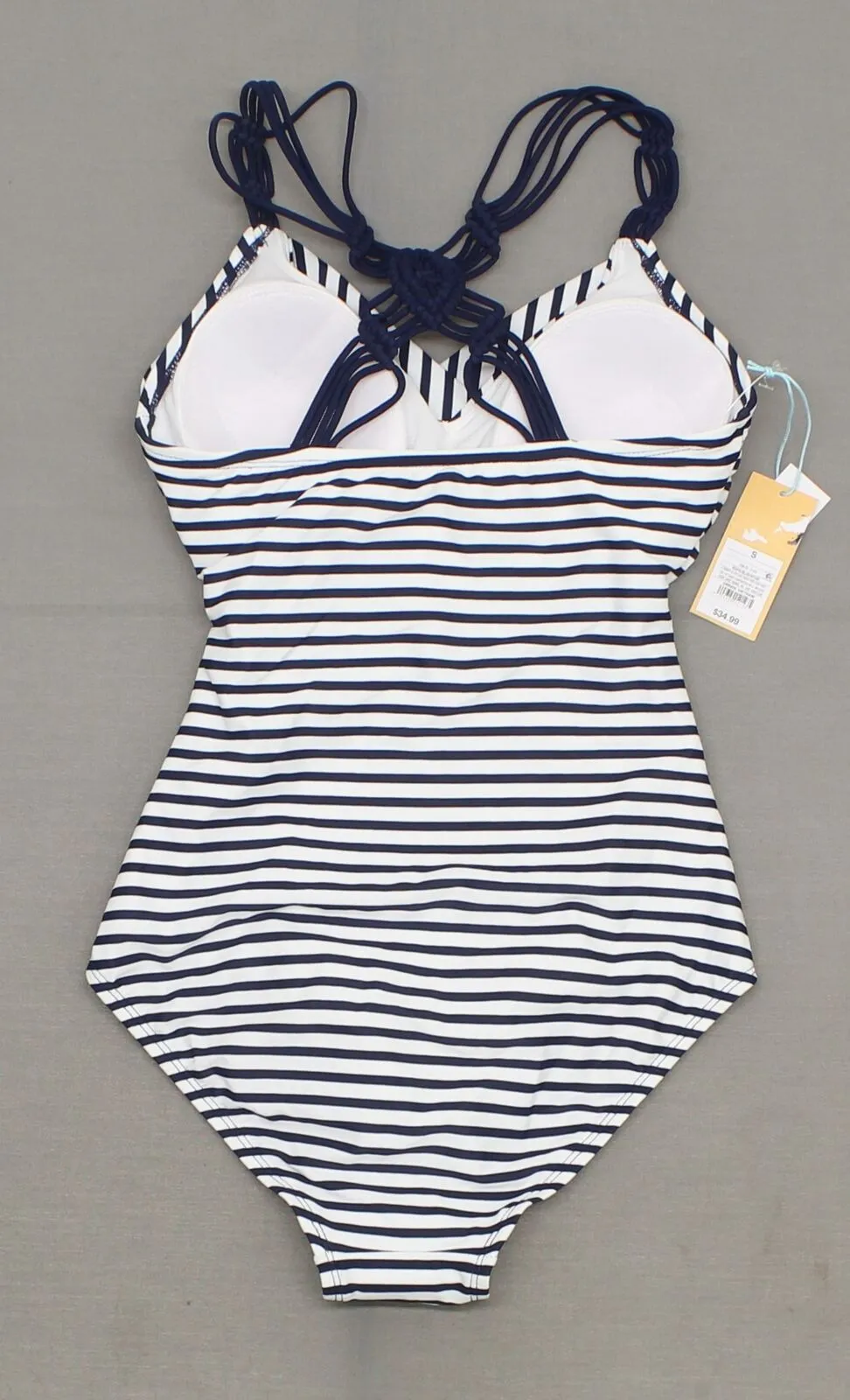 Kona Sol Women's Shirred Macrame Strap One Piece Swimsuit