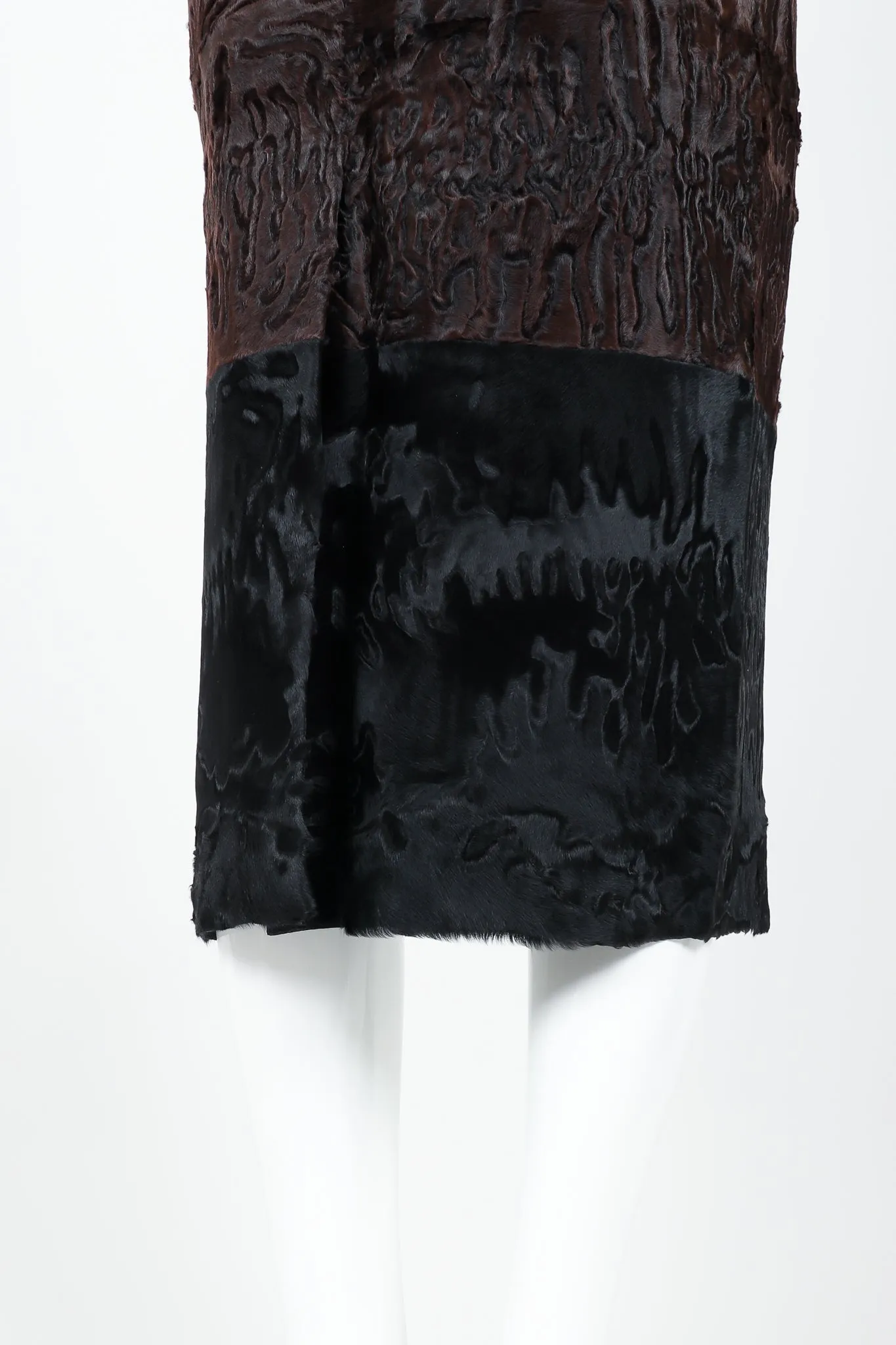 Lamb Fur Midi Pencil Skirt