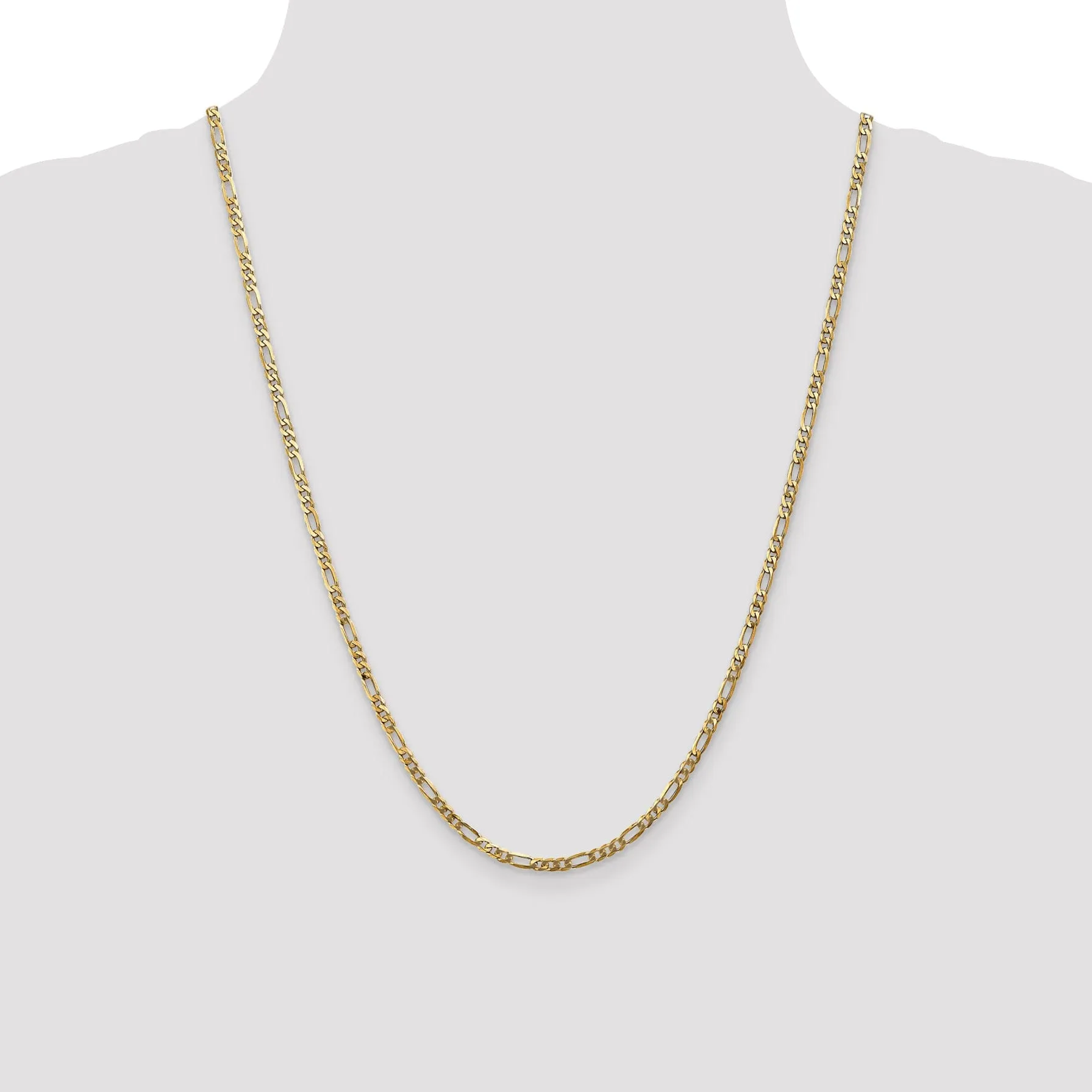 Leslie 14k Yellow Gold 3.25mm Flat Figaro Chain