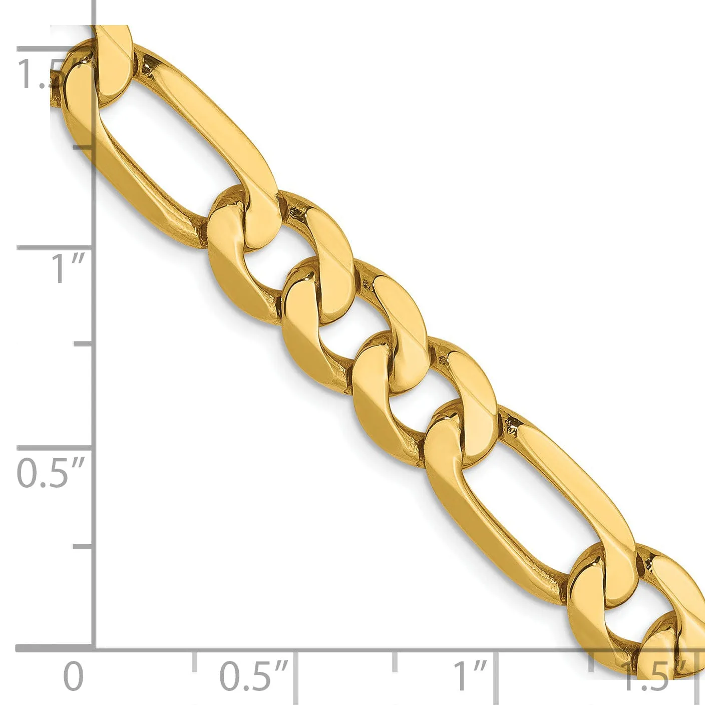 Leslie 14k Yellow Gold 7.5mm Flat Figaro Chain