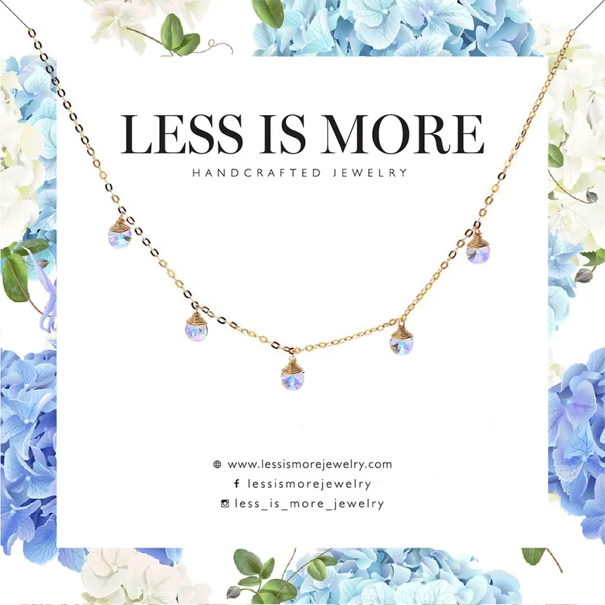 Less is More Gold Swavorski Confetti Necklace