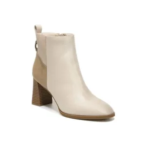 LIFE STRIDE Womens Beige Comfort Foxy Round Toe Block Heel Zip-Up Booties 6.5 M