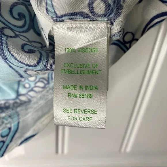 Lilly Pulitzer Sarah Beaded Tunic Dress Spa Blue Shape Up Ship Out XS Coastal