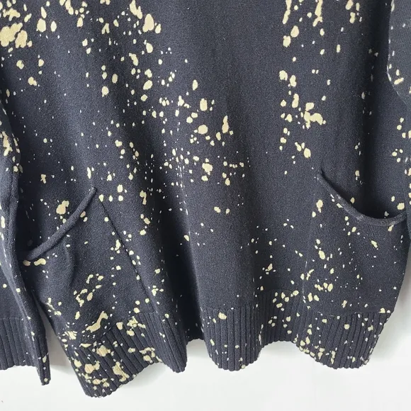 Lisa Todd Cotton Cashmere Art Attack Paint Splatter Printed Sweater