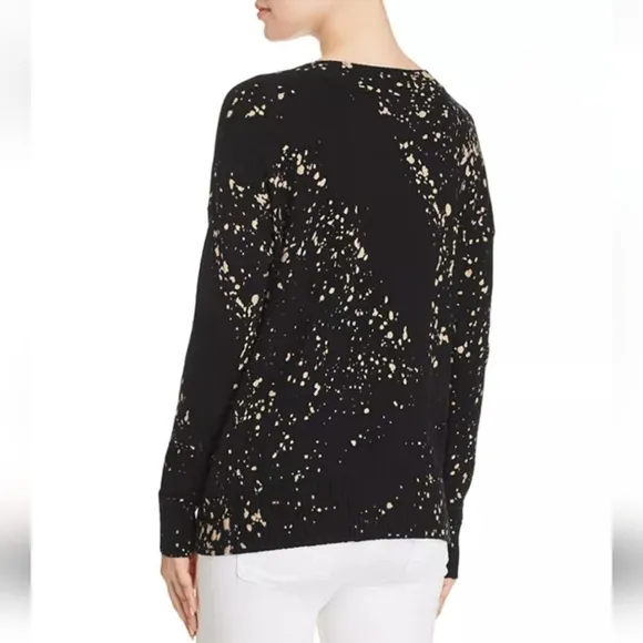Lisa Todd Cotton Cashmere Art Attack Paint Splatter Printed Sweater