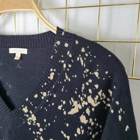 Lisa Todd Cotton Cashmere Art Attack Paint Splatter Printed Sweater
