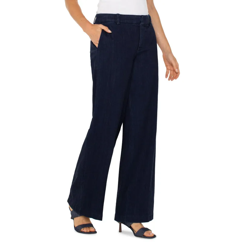 Liverpool Kelsey Trouser Wide Leg - Indigo Rinse