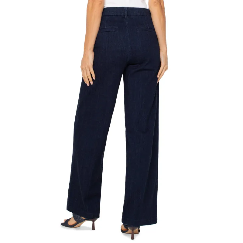 Liverpool Kelsey Trouser Wide Leg - Indigo Rinse