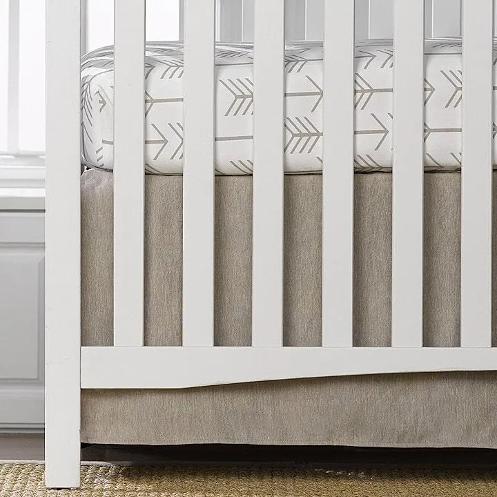 Liz & Roo Flax Linen Crib Skirt 16" Drop