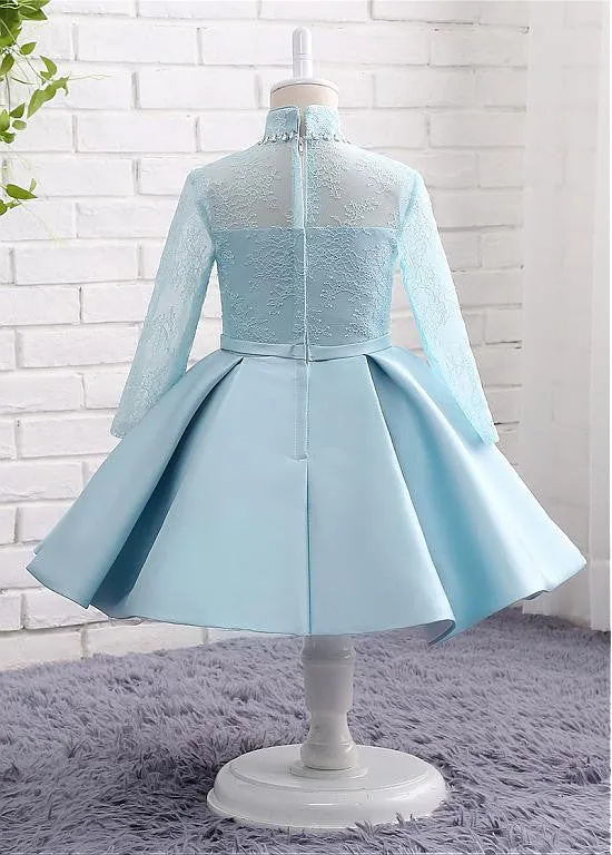 Long Sleeves Flower Girl Dresses With Beadings
