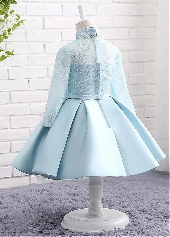 Long Sleeves Flower Girl Dresses With Beadings