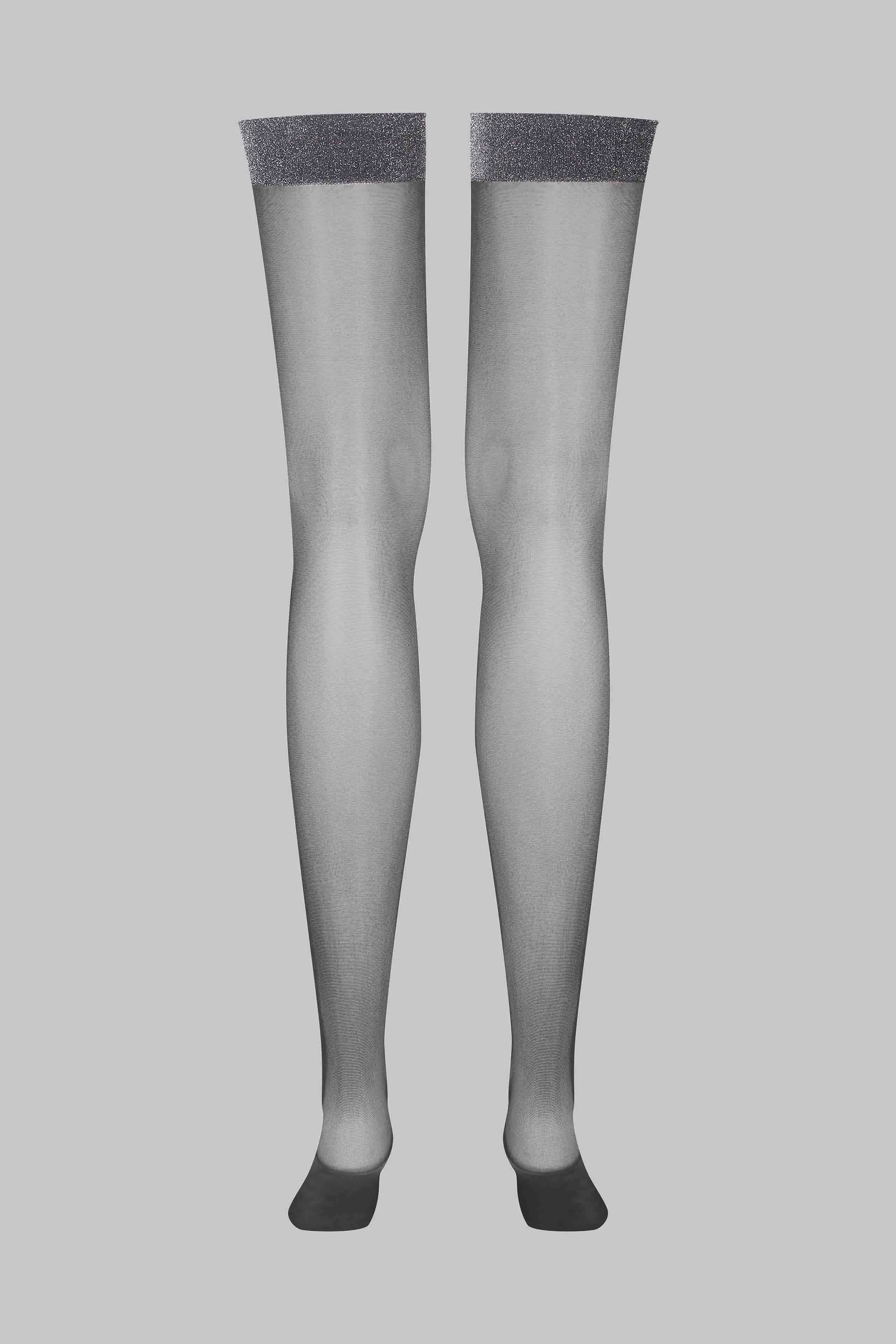 Lurex garter stockings 20D - Les Coquetteries