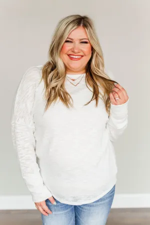 Making A Change Long Sleeve Top- Ivory