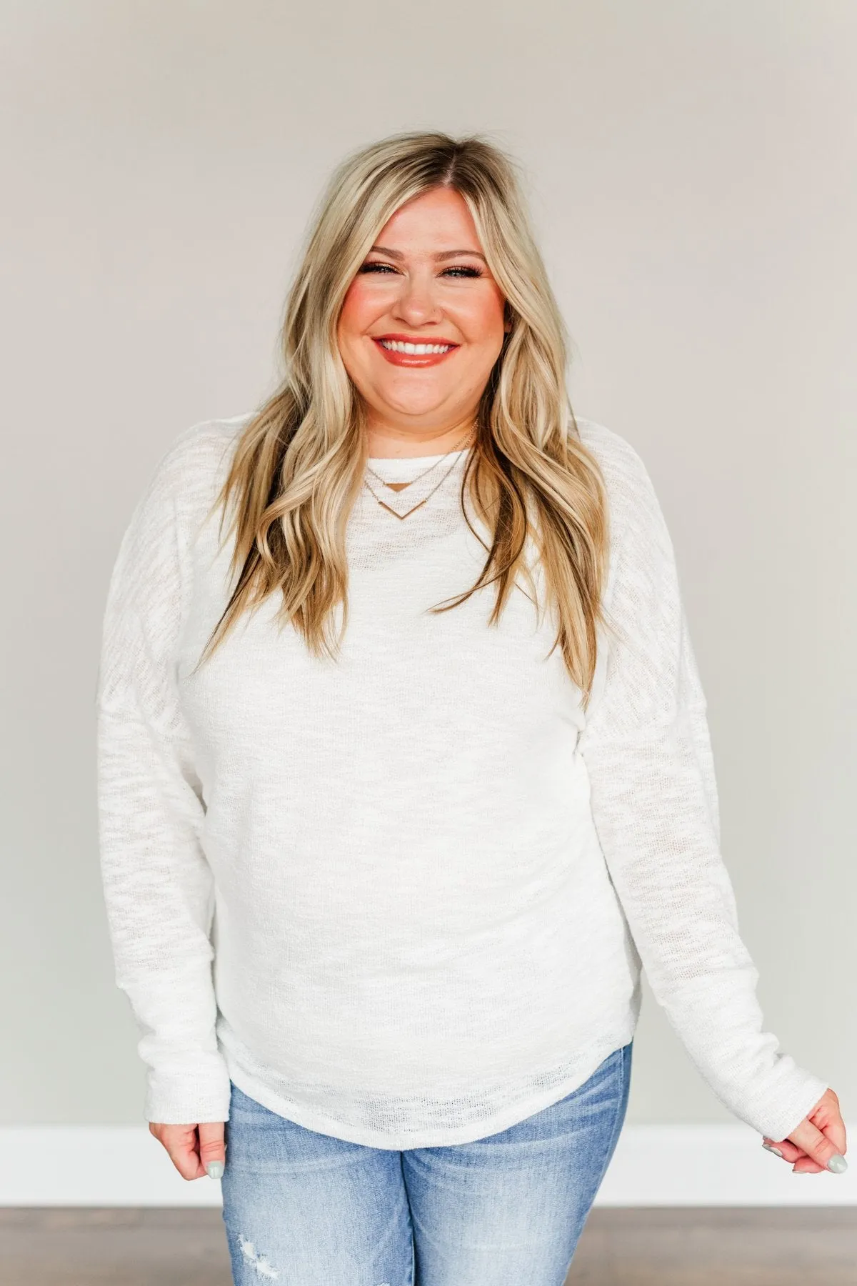 Making A Change Long Sleeve Top- Ivory