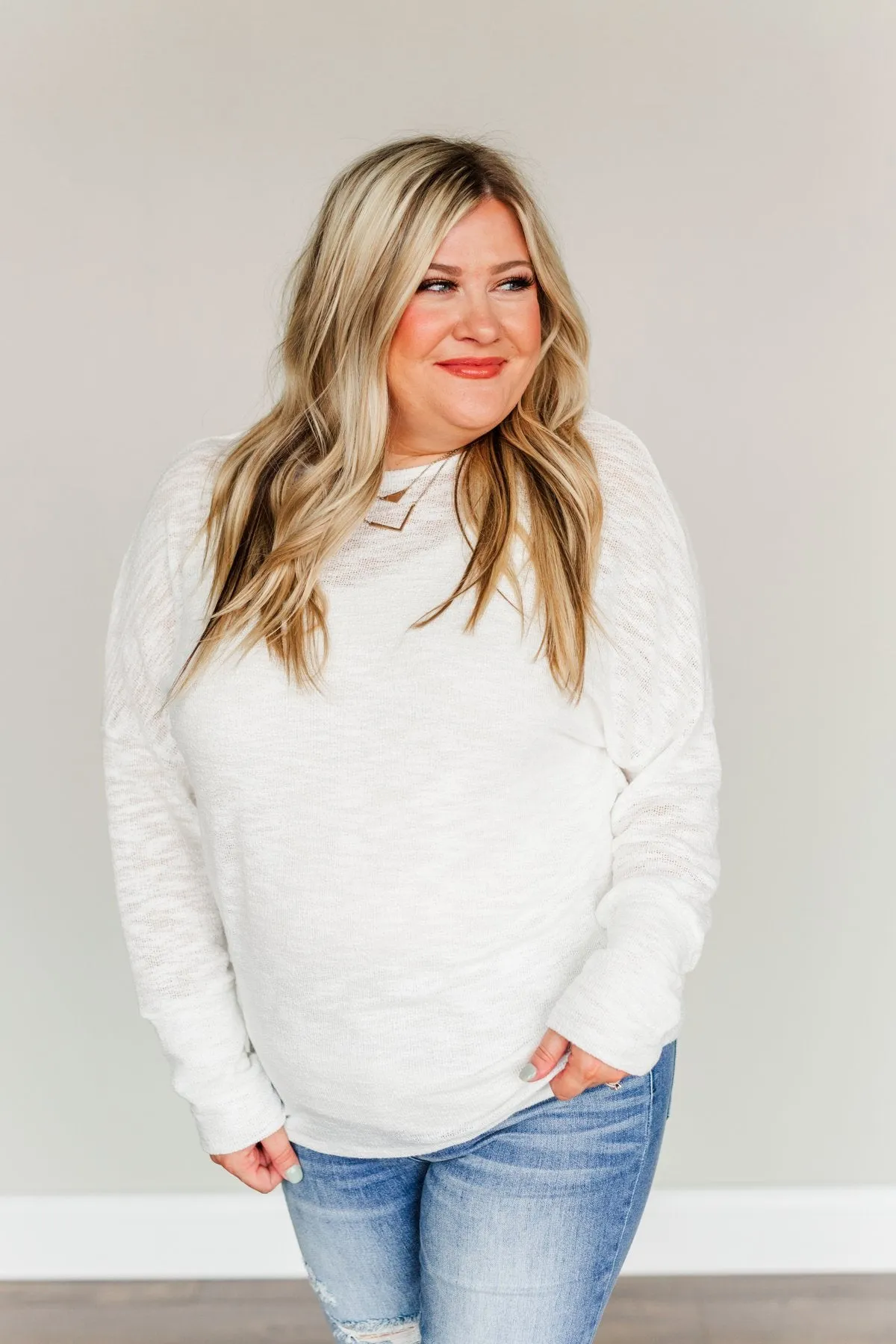 Making A Change Long Sleeve Top- Ivory