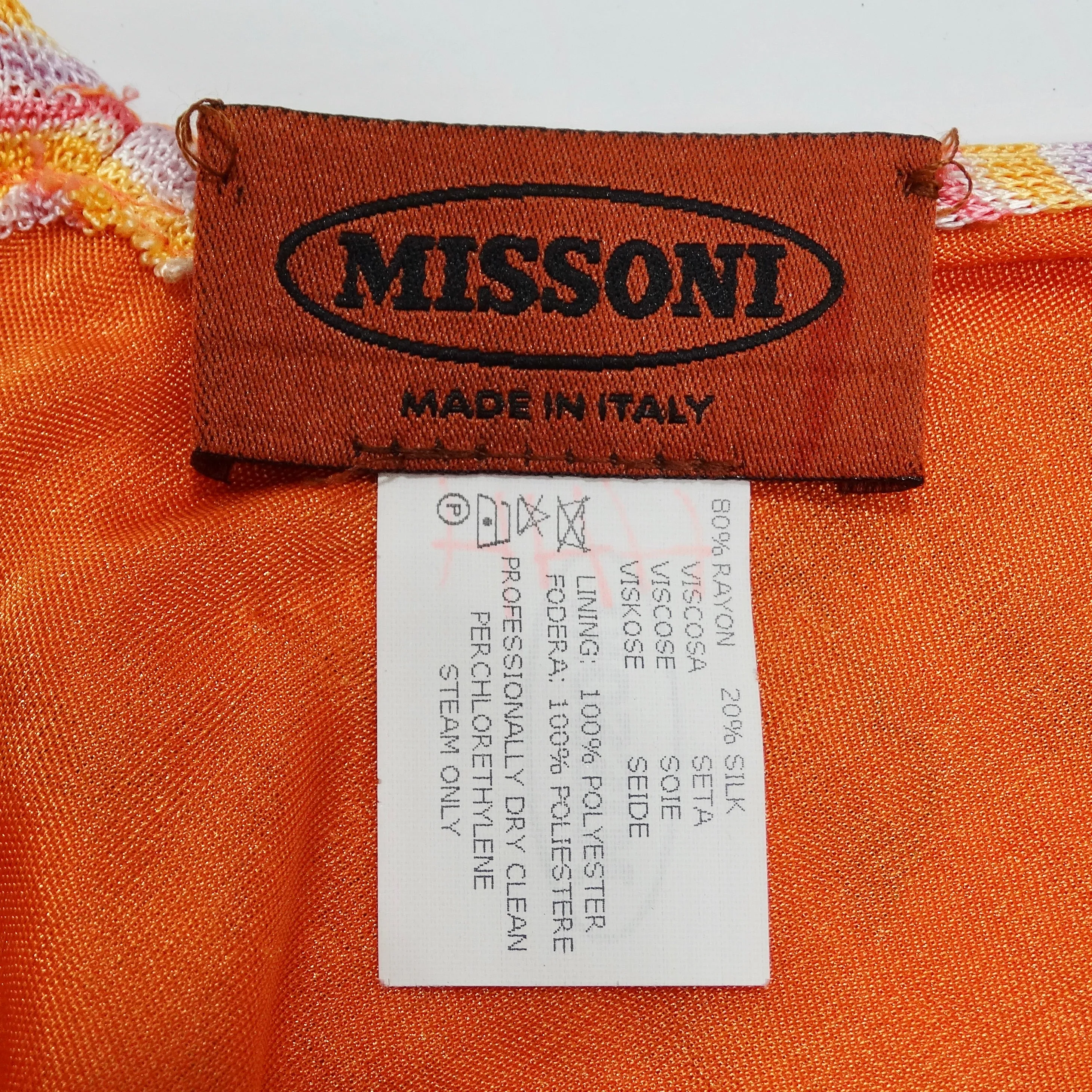 Missoni 1990s Multicolor Knit Keyhole Tie Dress