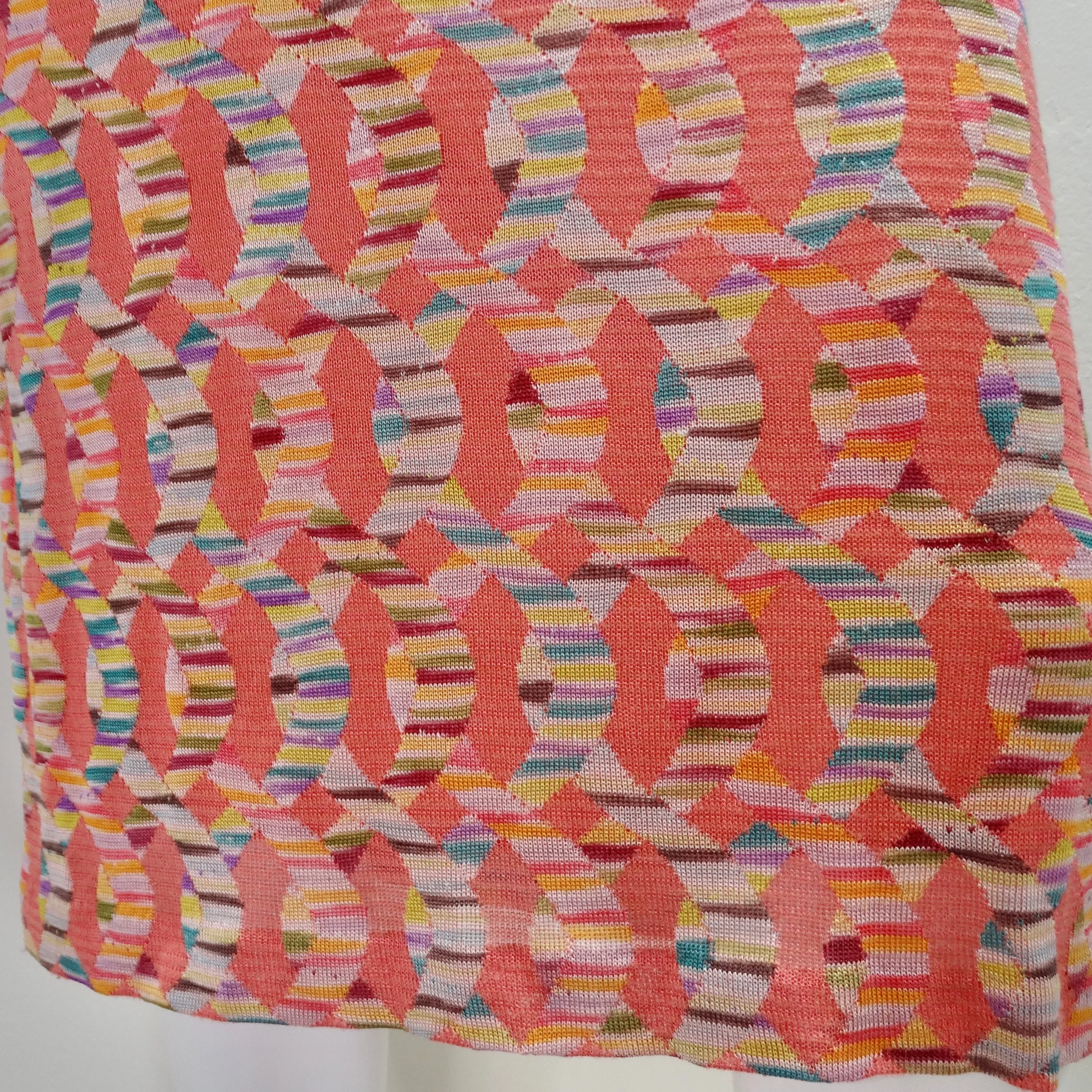 Missoni 1990s Multicolor Knit Keyhole Tie Dress