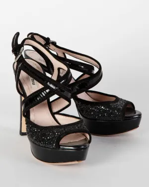 Miu Miu - Glitter platform Sandal - 36