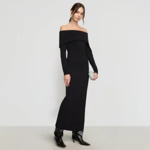 Morgan Split Foldover Jersey Dress